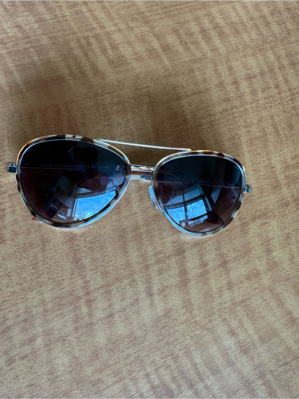 Aviator Style Sunglasses — Tortoise Frames with Dark Lenses